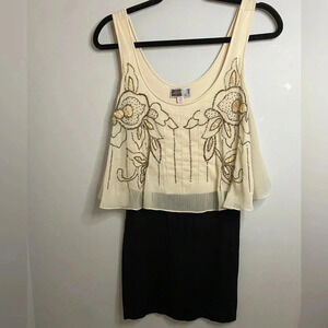 Lipsy London  - Beaded black and cream dress - US4